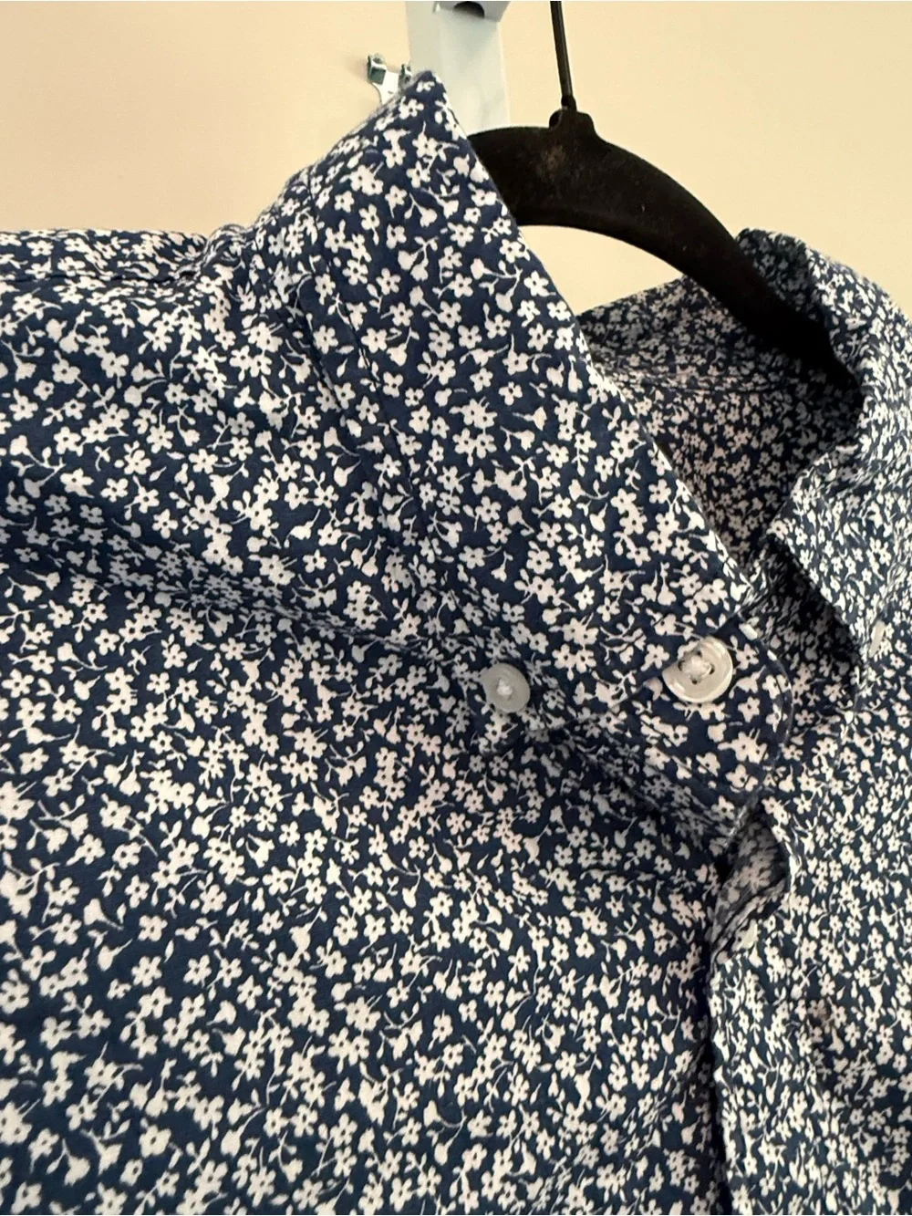 J.Crew Men's Blue Floral Button-Down Shirt Ditsy Print Size L